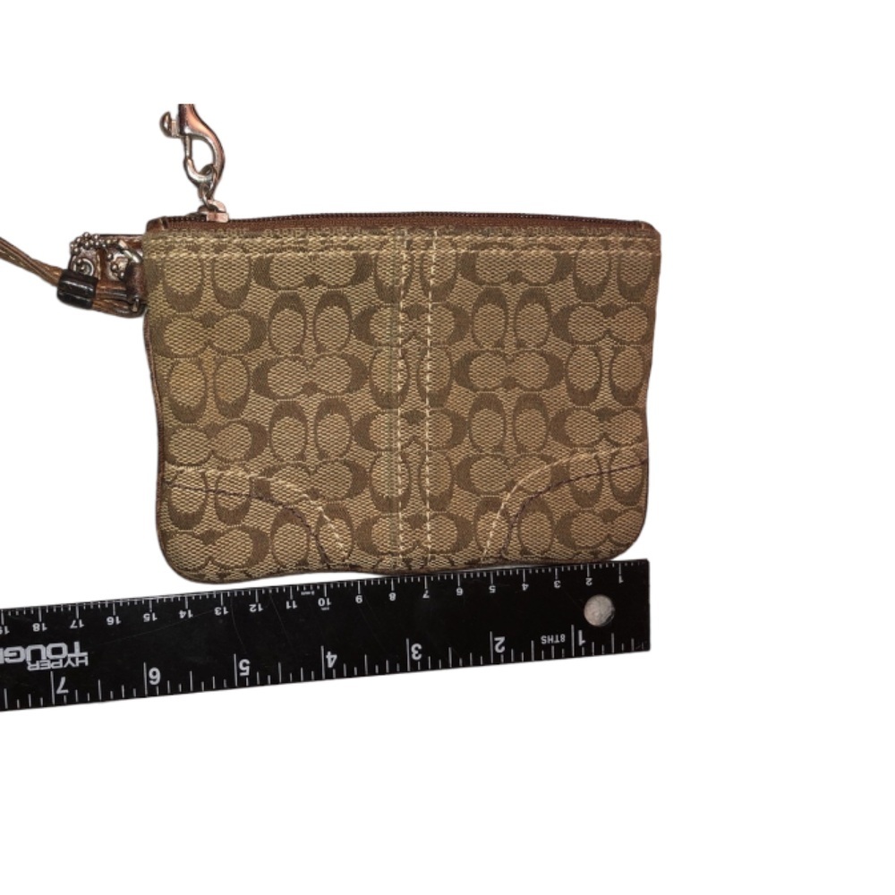 Coach brown & tan monogram wristlet & hang tag matching pieces available